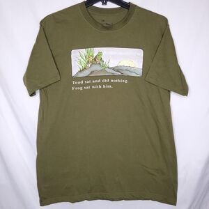 Frog And Toad T Shirt Mens 2XL Green Short Sleeve Sitting